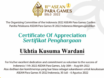 Asean Para Games Solo – Ukhtia Kusuma Wardani