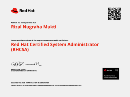 Certified System Administrator – Rizal Nugraha Mukti