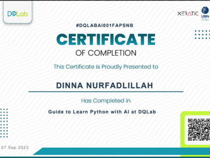 Certificate of Completion – Dinna Nurfadhilah
