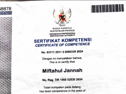 Sertifikasi Data Scientist – Miftahul Jannah