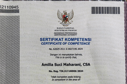 Sertifikay Sistem Analisis